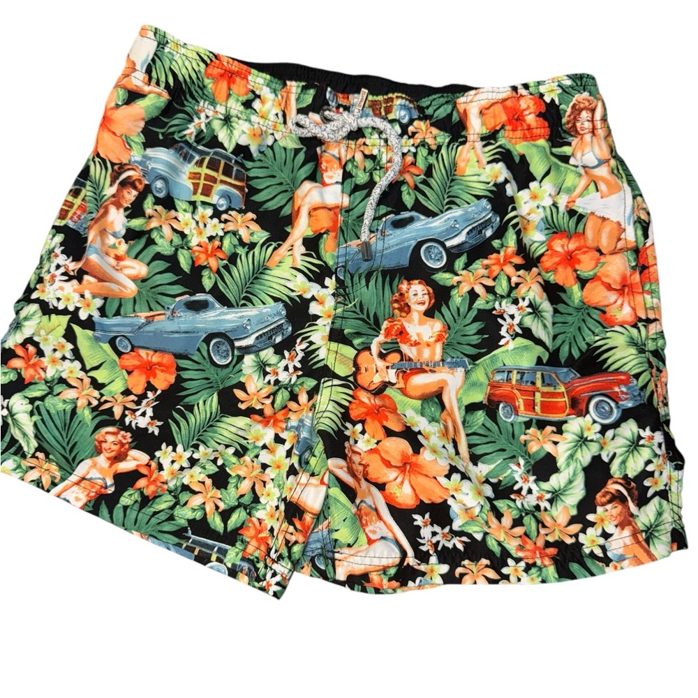 Islandhaze Tropical Car Print Men's Swim Trunks